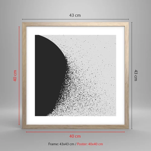 Poster in light oak frame - Movement of Particles - 40x40 cm