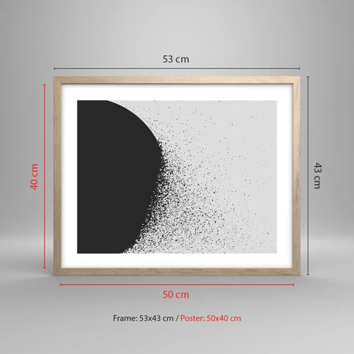Poster in light oak frame - Movement of Particles - 50x40 cm