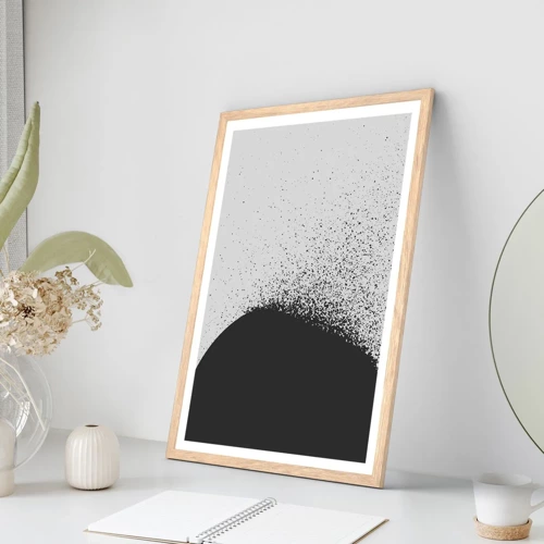 Poster in light oak frame - Movement of Particles - 50x70 cm