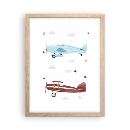 Poster in light oak frame - Mr Pilot We Are Waiting! - 30x40 cm