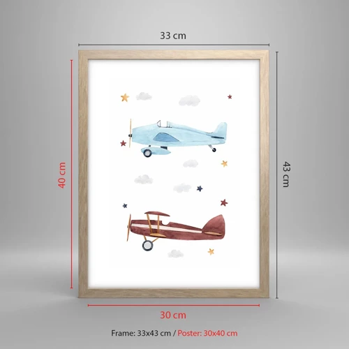 Poster in light oak frame - Mr Pilot We Are Waiting! - 30x40 cm