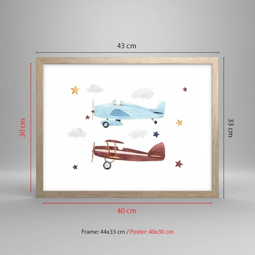 Poster in light oak frame - Mr Pilot We Are Waiting! - 40x30 cm