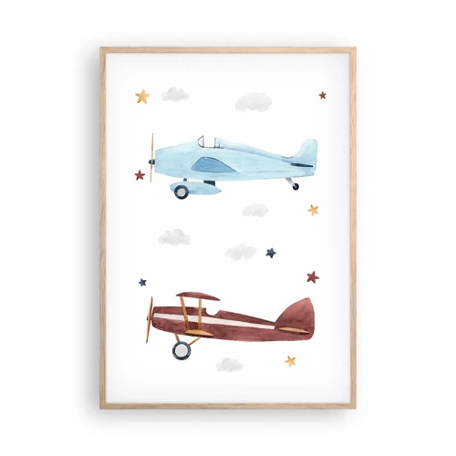 Poster in light oak frame - Mr Pilot We Are Waiting! - 70x100 cm