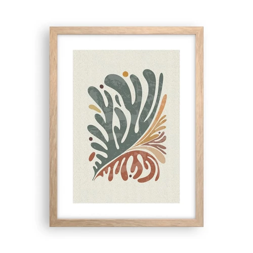 Poster in light oak frame - Multicolour Leaf - 30x40 cm