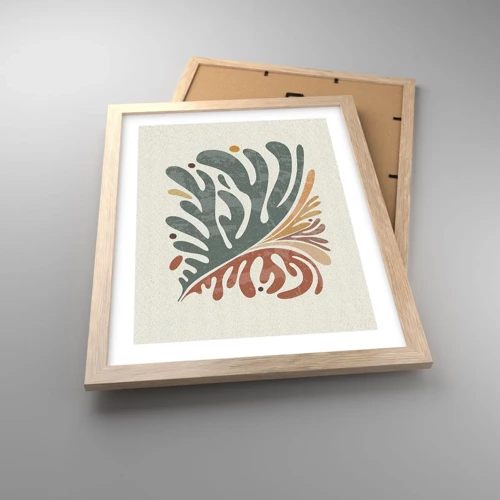 Poster in light oak frame - Multicolour Leaf - 30x40 cm