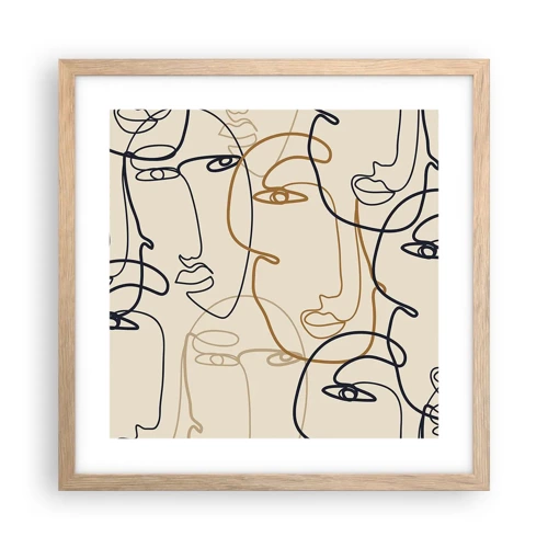 Poster in light oak frame - Multiplied Portrait - 40x40 cm