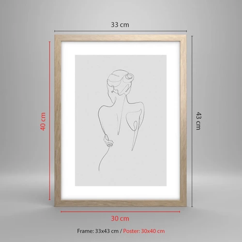 Poster in light oak frame - Music of the Body - 30x40 cm