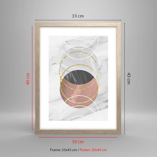 Poster in light oak frame - Music of the Spheres - 30x40 cm