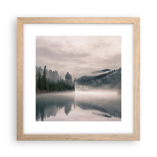 Poster in light oak frame - Musing in the Fog - 30x30 cm