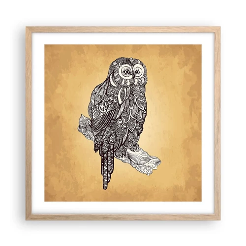 Poster in light oak frame - Mysterious Ornaments of Wisdom - 50x50 cm