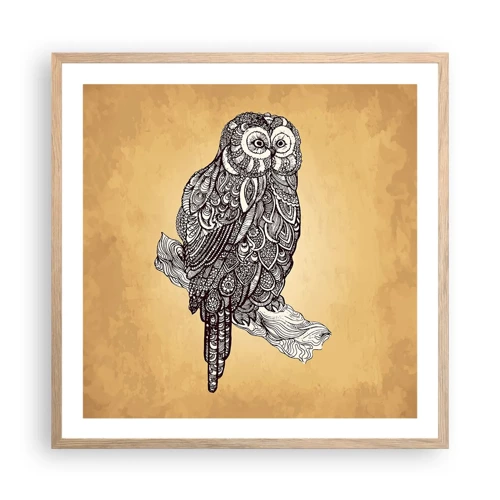 Poster in light oak frame - Mysterious Ornaments of Wisdom - 60x60 cm