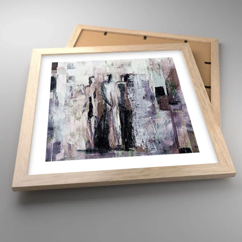 Poster in light oak frame - Mysterious Trio - 30x30 cm