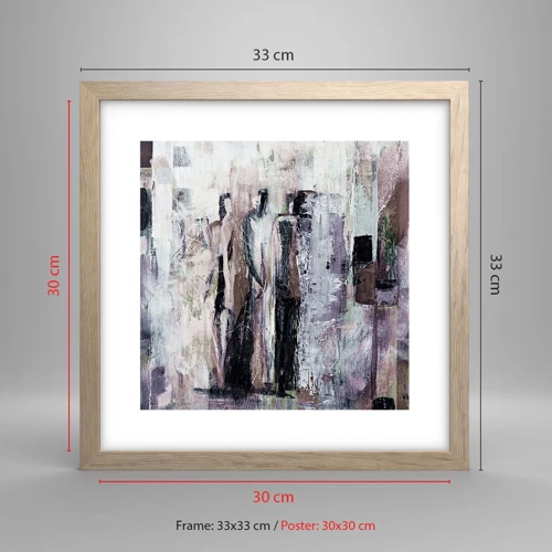 Poster in light oak frame - Mysterious Trio - 30x30 cm