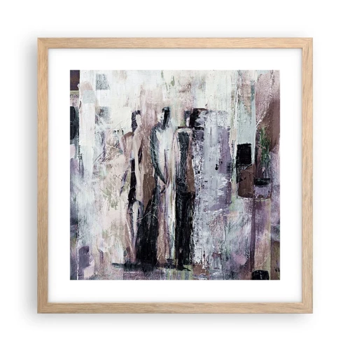 Poster in light oak frame - Mysterious Trio - 40x40 cm