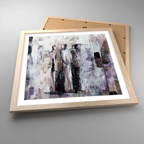 Poster in light oak frame - Mysterious Trio - 40x40 cm