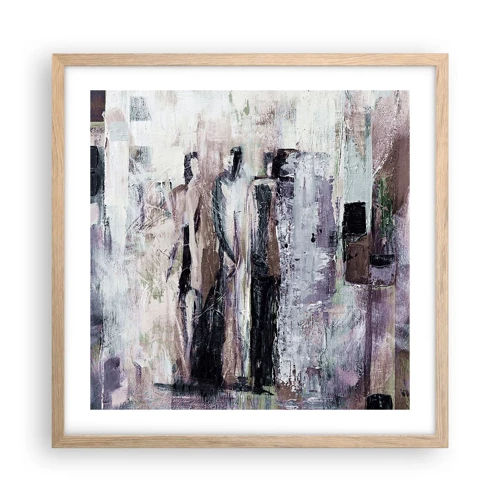 Poster in light oak frame - Mysterious Trio - 50x50 cm