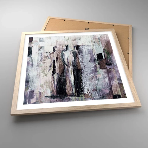 Poster in light oak frame - Mysterious Trio - 50x50 cm