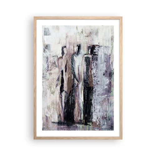 Poster in light oak frame - Mysterious Trio - 50x70 cm