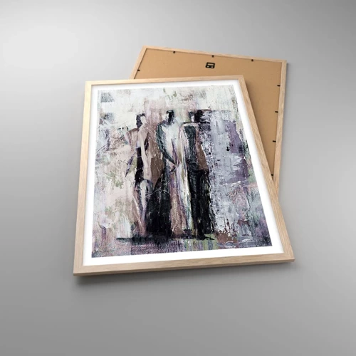 Poster in light oak frame - Mysterious Trio - 50x70 cm