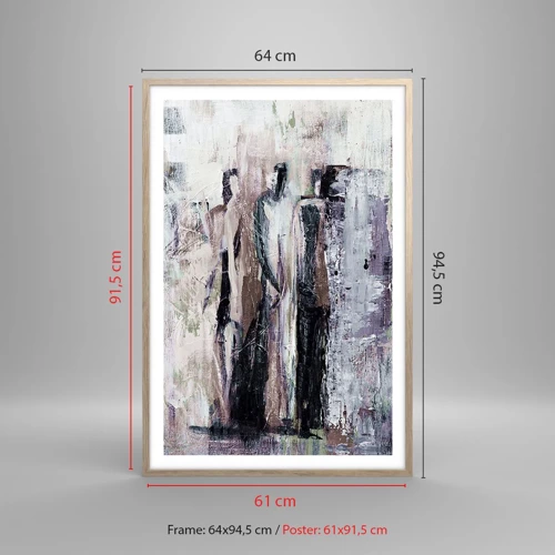 Poster in light oak frame - Mysterious Trio - 61x91 cm