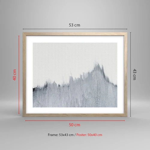 Poster in light oak frame - Mysterious Writing - 50x40 cm