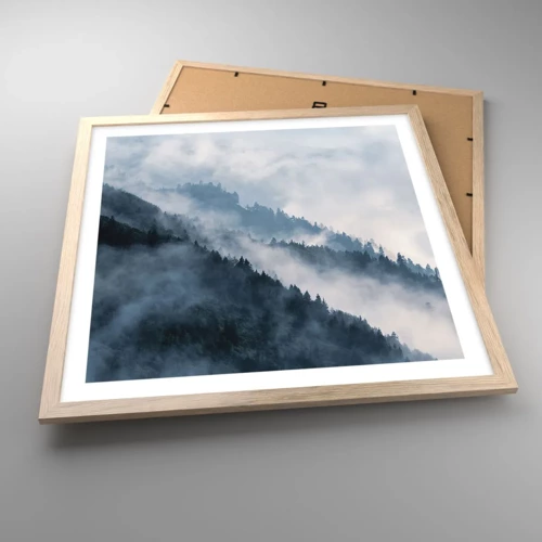 Poster in light oak frame - Mysticism of the Mountains - 50x50 cm