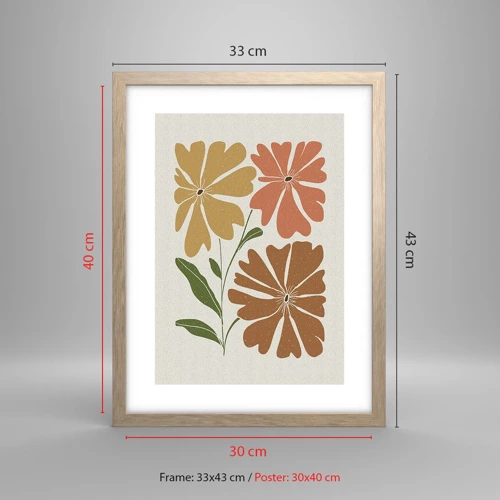 Poster in light oak frame - Nature and Geometry - 30x40 cm