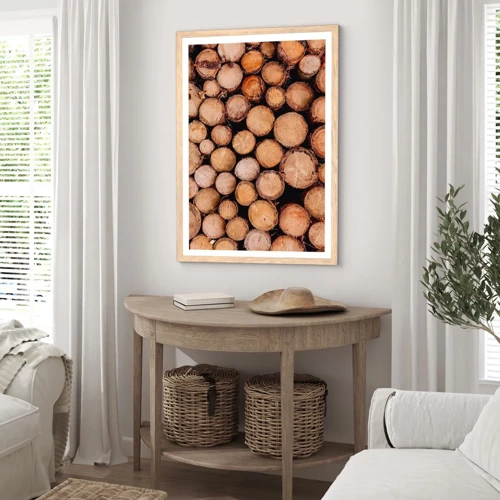 Poster in light oak frame - New Beginning - 40x50 cm