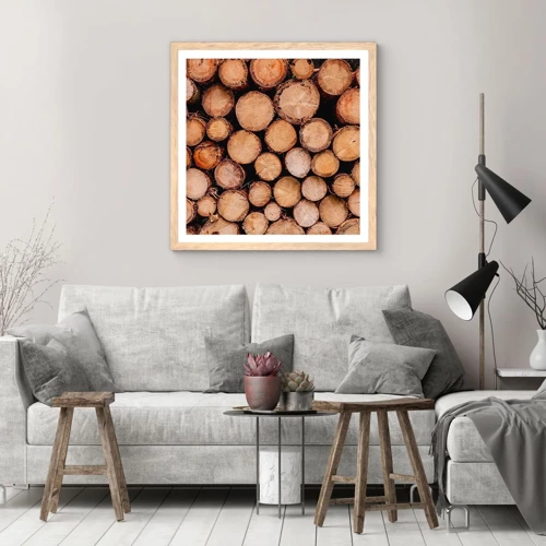 Poster in light oak frame - New Beginning - 60x60 cm