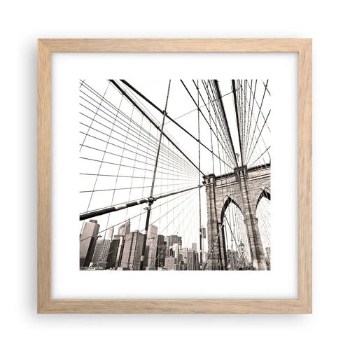 Poster in light oak frame - New York Cathedral - 30x30 cm
