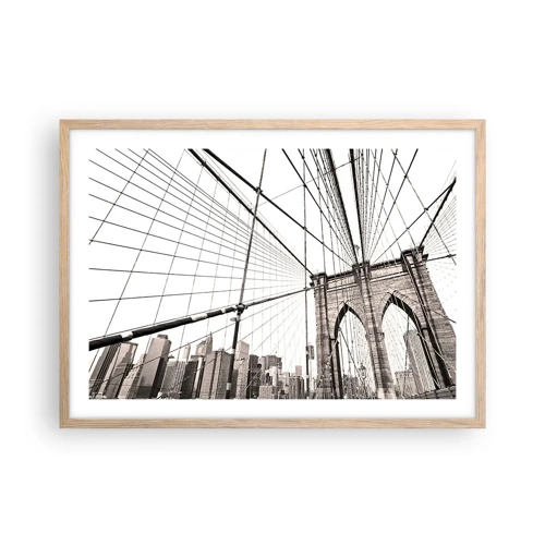 Poster in light oak frame - New York Cathedral - 70x50 cm
