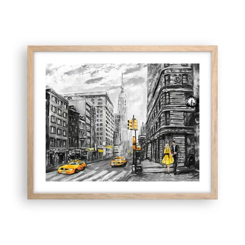 Poster in light oak frame - New York Tale - 50x40 cm
