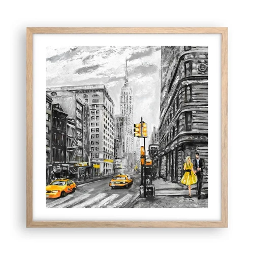 Poster in light oak frame - New York Tale - 50x50 cm
