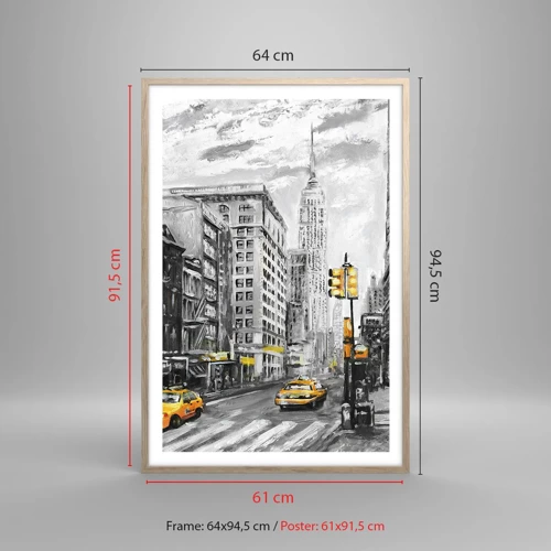 Poster in light oak frame - New York Tale - 61x91 cm