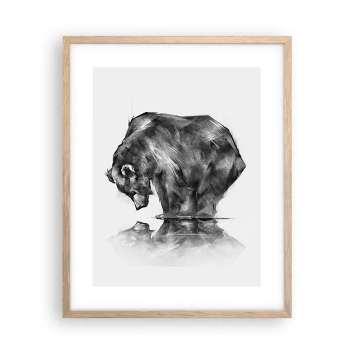 Poster in light oak frame - Nice to See Someone Close - 40x50 cm