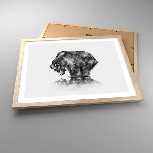 Poster in light oak frame - Nice to See Someone Close - 50x40 cm