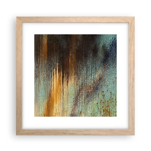 Poster in light oak frame - Non-accidental Colourful Composition - 30x30 cm