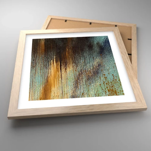 Poster in light oak frame - Non-accidental Colourful Composition - 30x30 cm