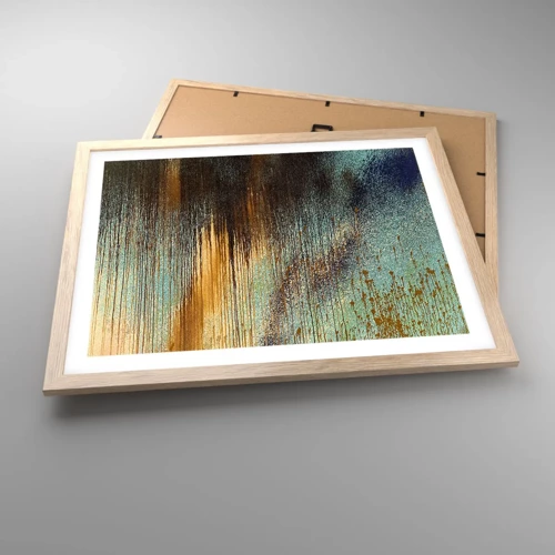 Poster in light oak frame - Non-accidental Colourful Composition - 50x40 cm