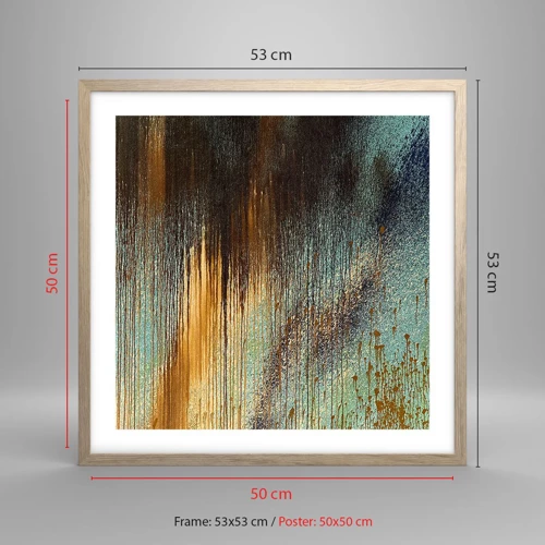 Poster in light oak frame - Non-accidental Colourful Composition - 50x50 cm