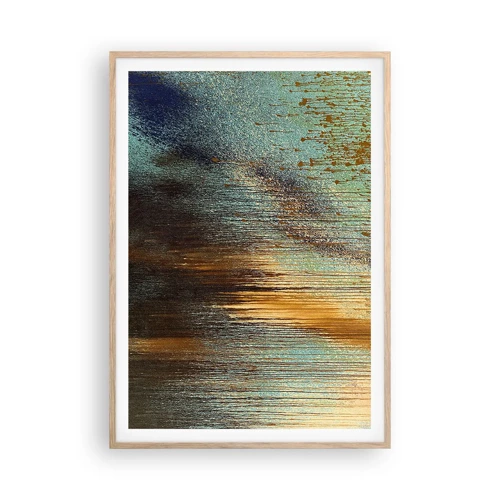 Poster in light oak frame - Non-accidental Colourful Composition - 70x100 cm