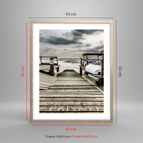 Poster in light oak frame - Northern Beach - 40x50 cm