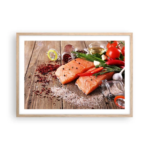 Poster in light oak frame - Norwegian Adventure in the Kitchen - 70x50 cm