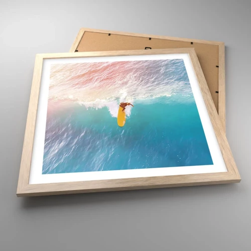 Poster in light oak frame - Ocean Rider - 40x40 cm