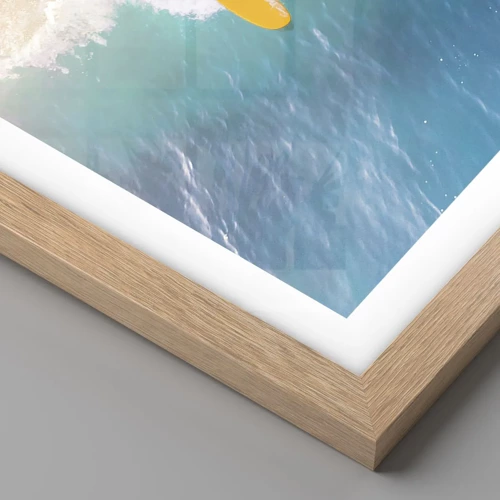 Poster in light oak frame - Ocean Rider - 40x40 cm