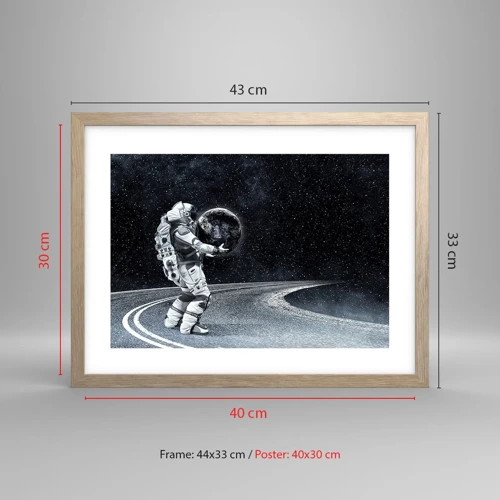 Poster in light oak frame - On the Milky Way - 40x30 cm