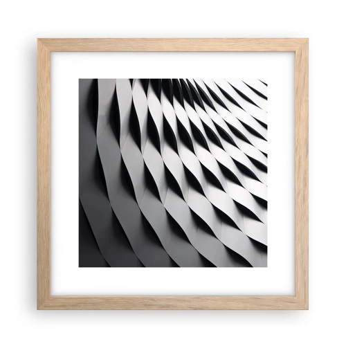 Poster in light oak frame - On the Surface of the Wave - 30x30 cm