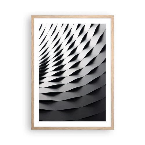 Poster in light oak frame - On the Surface of the Wave - 50x70 cm
