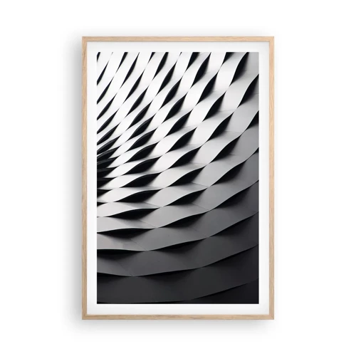 Poster in light oak frame - On the Surface of the Wave - 61x91 cm