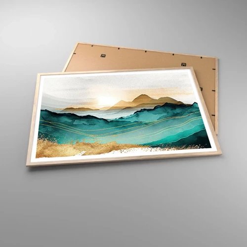 Poster in light oak frame - On the Verge of Abstract - Landscape - 100x70 cm